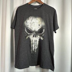 Punisher Skull Decaying MARVEL Comics T-Shirt Gray Adult Size L